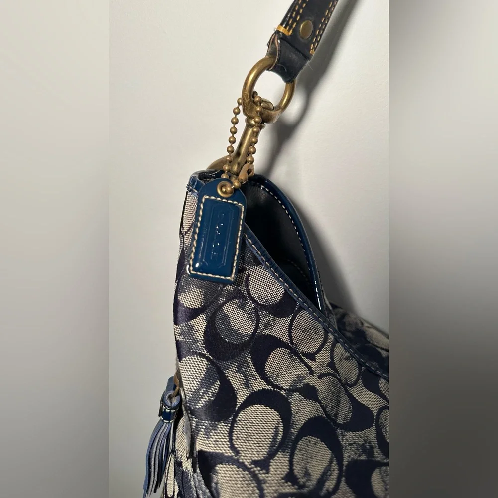Rare Limited Edition Vintage Coach Y2K Denim Blue Tie-Dye Signature Hobo